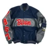 Hampton university pirates blue satin varsity jacket 3