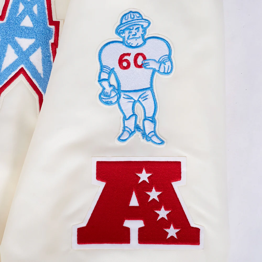 Houston oilers retro classic full snap cream patch design