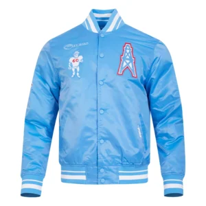 Houston oilers retro classic full snap satin jacket