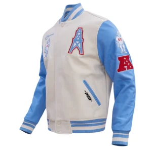 Houston oilers retro classic wool leather jacket