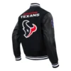 Houston texans retro classics wool and leather black varsity jacket