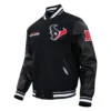 Houston texans retro classics wool leather black jacket