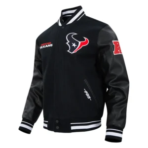 Houston texans retro classics wool leather black jacket