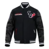 Houston texans retro classics wool leather black varsity jacket