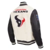 Houston texans retro classics wool leather cream varsity jacket