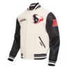 Houston texans retro classics wool leather jacket