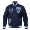 Howard bison crest emblem navy varsity jacket