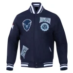 Howard Bison Crest Emblem Navy Wool Jacket