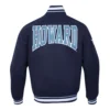 Howard bison crest emblem navy wool jacket