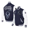 Howard bison hbcu vintage navy wool leather varsity jacket