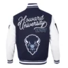 Howard bison hbcu vintage navywhite wool leather jacket