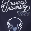 Howard bison hbcu vintage navywhite wool leather varsity patch