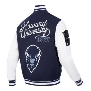 Howard bison hbcu vintage navywhite wool varsity jacket