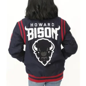 Howard bison letterman navy wool varsity jacket