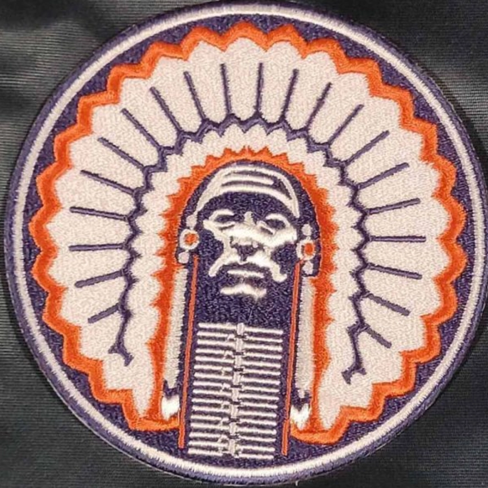 Illinois fighting 80s navy blue satin bomber varsity jacket