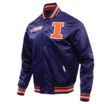 Illinois Fighting Illini Classic Full-Snap Navy Satin Jacket
