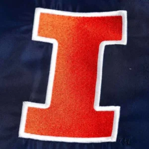 Illinois fighting illini scrip bomber navy varsity jacket 3