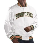 Miami Hurricanes Vintage White Satin Jacket