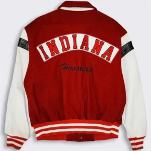 Indiana hoosiers 80s red white wool leather varsity jacket 2