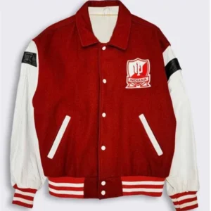 Indiana hoosiers 80s red white wool leather varsity jacket 3