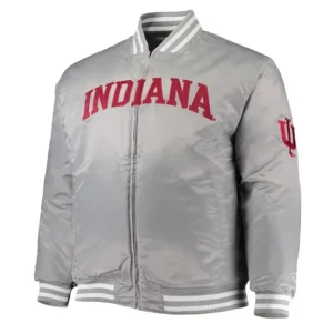 Indiana hoosiers gray satin varsity jacket 1