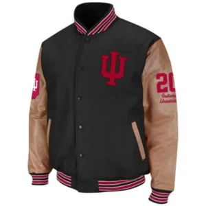 Indiana hoosiers letterman wool leather varsity jacket 1