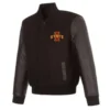 Iowa hawkeyes black wool leather varsity jacket 1