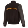 Iowa hawkeyes black wool leather varsity jacket