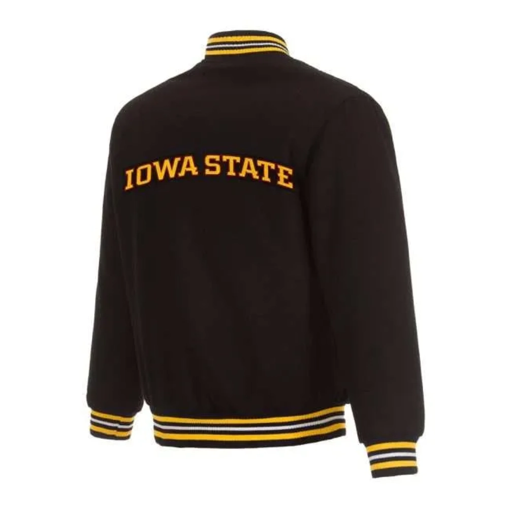 Iowa hawkeyes black wool varsity jacket 1