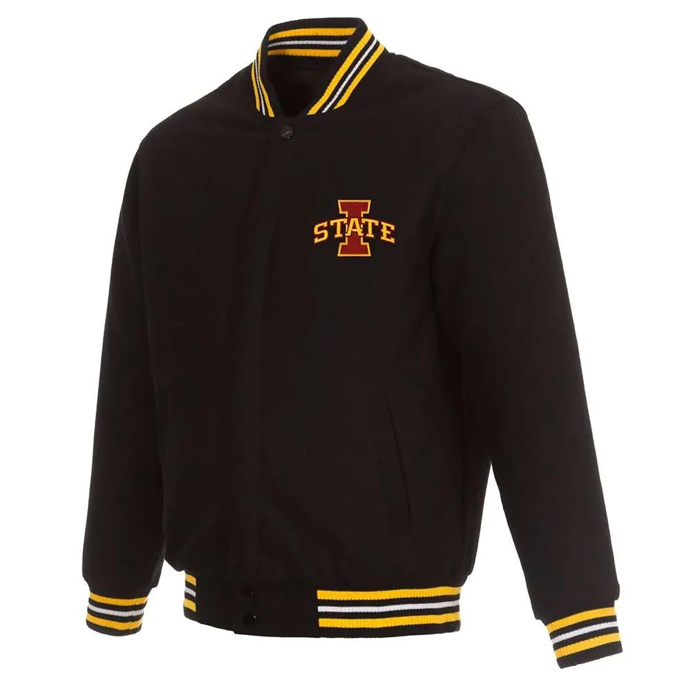 Iowa hawkeyes black wool varsity jacket 2