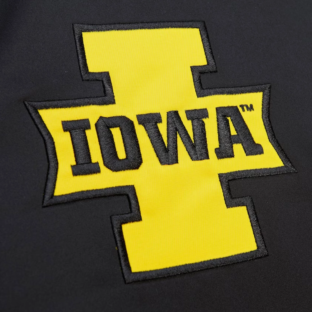 Iowa hawkeyes cooperstown full snap satin varsity jacket 1