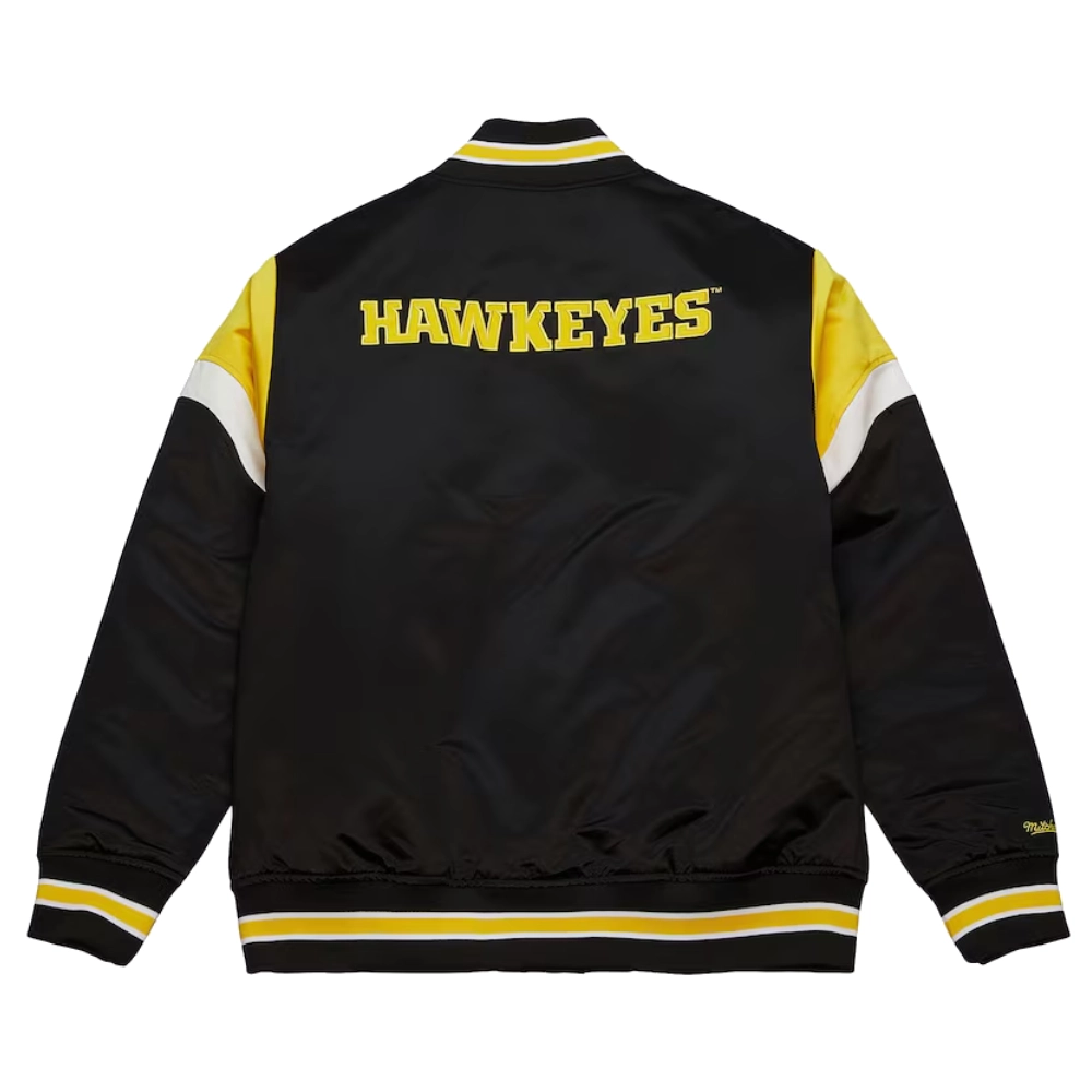 Iowa hawkeyes cooperstown full snap satin varsity jacket 2