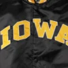 Iowa hawkeyes enforcer full snap satin varsity jacket black 3