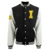 Iowa hawkeyes helmet blackwhite wool leather varsity jacket 1
