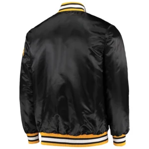 Iowa hawkeyes o line black satin varsity jacket 2