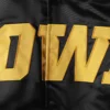 Iowa hawkeyes o line black satin varsity jacket 4