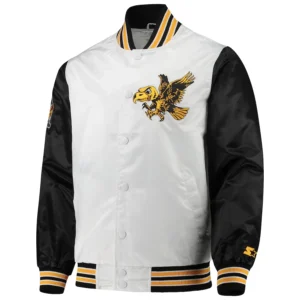 Iowa hawkeyes the legend whiteblack satin varsity jacket 2 1