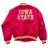 Iowa state cyclones 90s red satin varsity jacket
