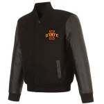 Iowa State Cyclones One Color Wool/Leather Jacket