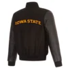 Iowa state cyclones one color black wool leather varsity jacket