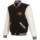 Iowa state cyclones two tone black white wool leather varsity jacket 3