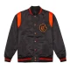 Ivy league teddy black satin varsity jacket 1