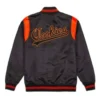 Ivy league teddy black satin varsity jacket