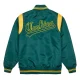 Ivy league teddy green satin varsity jacket 1