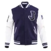 Jackson state tigers classic navywhite wool leather jacket