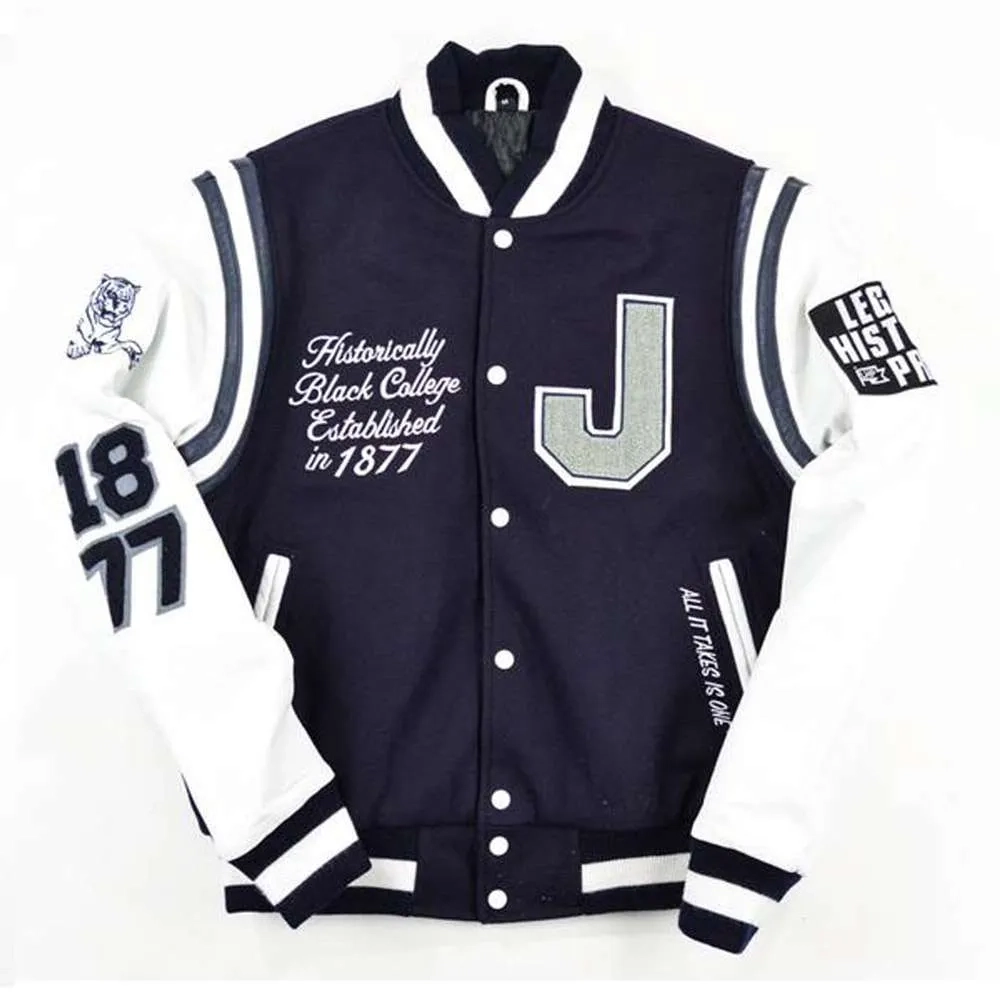 Jackson state university motto 20 navywhite wool leather varsity jacket 2