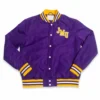James madison dukes script purple satin varsity jacket 1