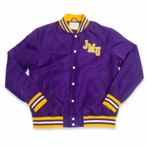 James madison dukes script purple satin varsity jacket 1