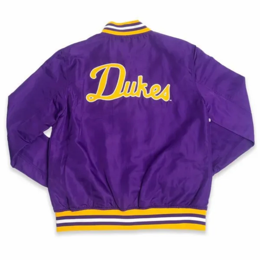 James madison dukes script purple satin varsity jacket 2