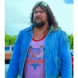 Jason momoa a minecraft movie fringe denim jacket